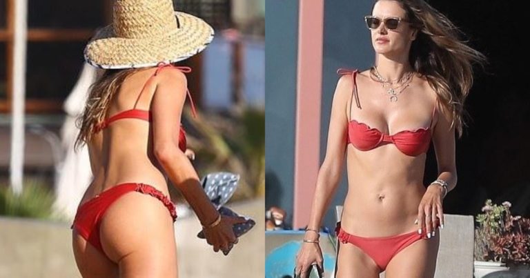 Alessandra Ambrosio Looks Stunning In Red Bikini