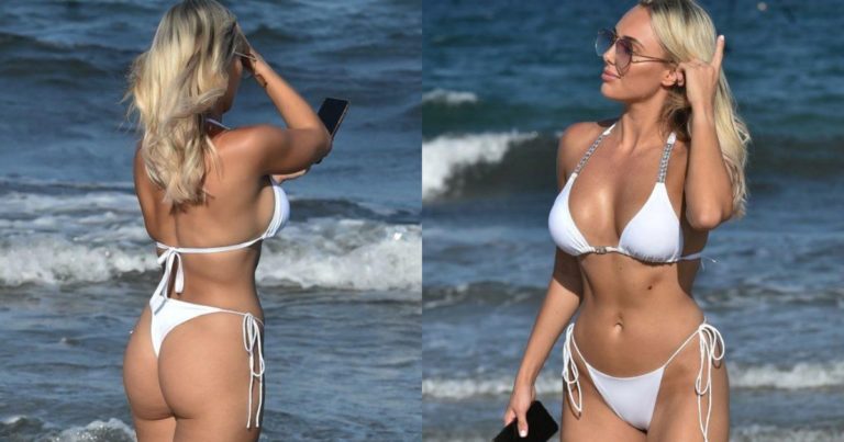 Amber Turner Enjoys Herself On Ibiza Beach